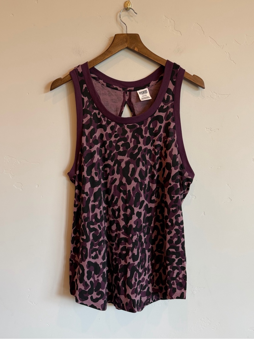 PINK Victoria’s Secret Leopard Print Open Back Tank Top